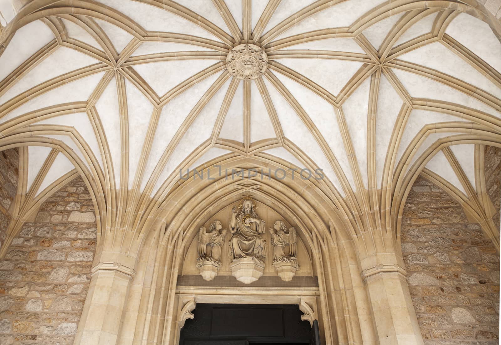 Entrance to St. Peter and Paul Cathedral in Brno, Czech Republic