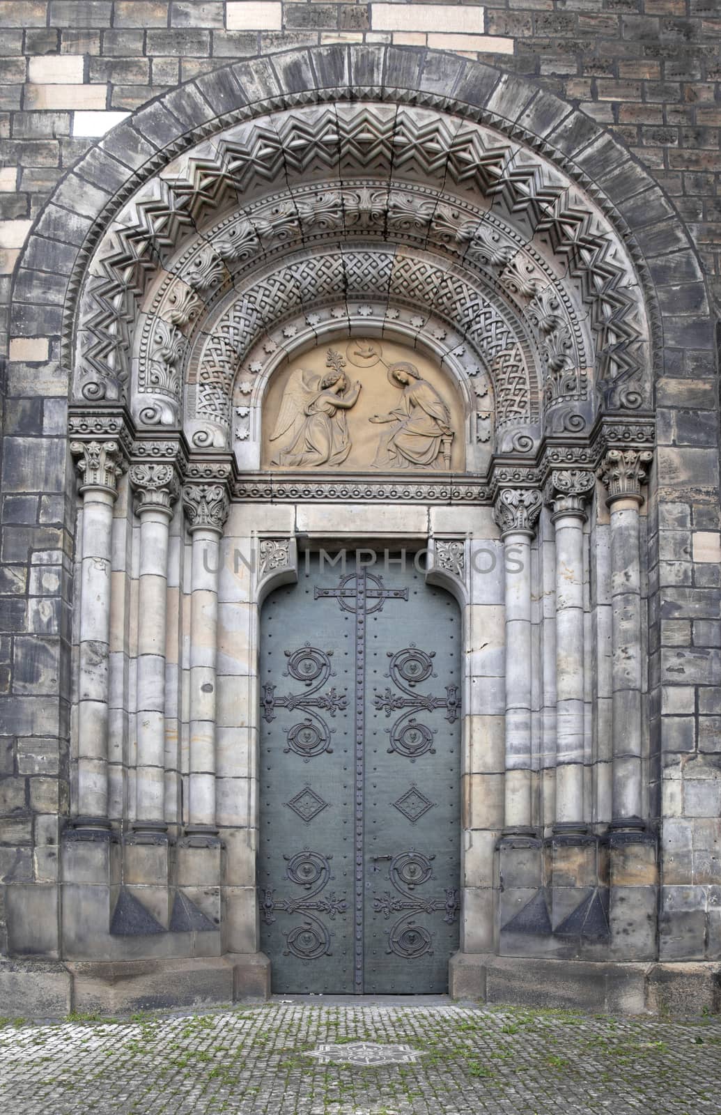 Doorway of Church of Saints Cyril and Methodius, Prague, Karlin