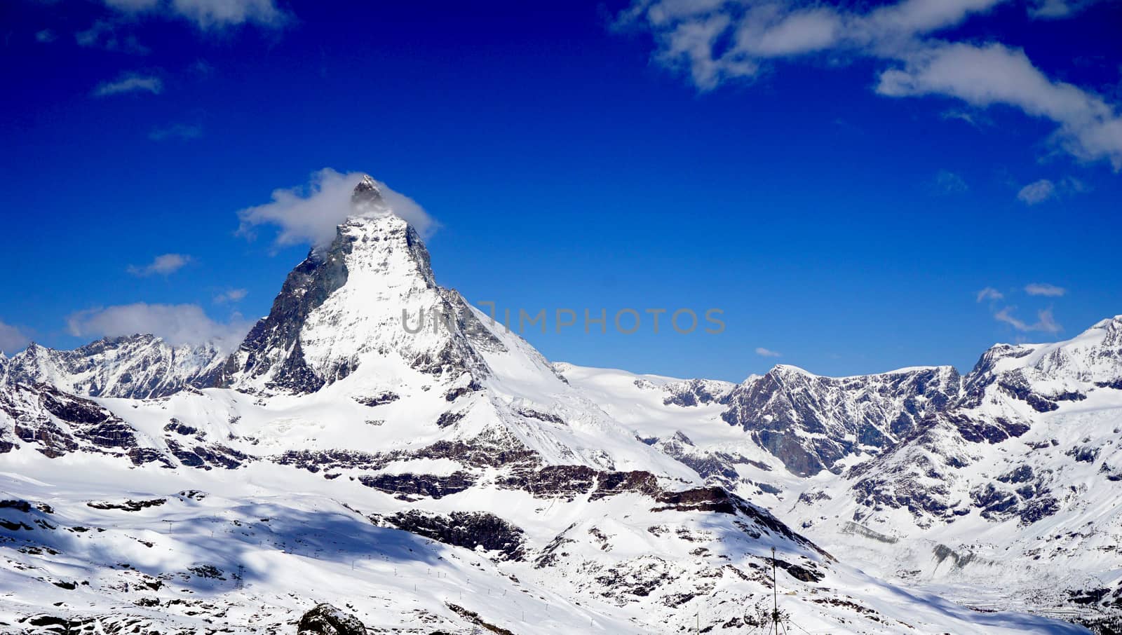 Landscape of Matterhorn on a clear sunny day, Zermatt, Switzerland