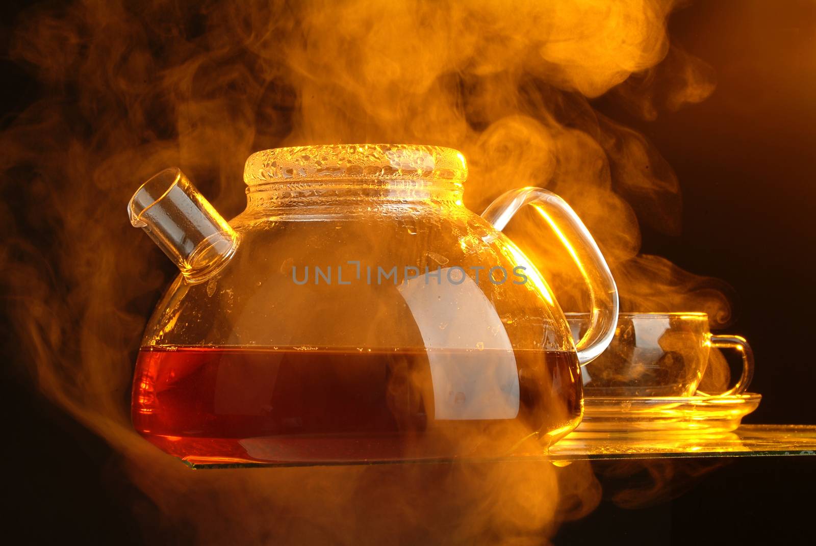 Teapot in the cloud of steam
