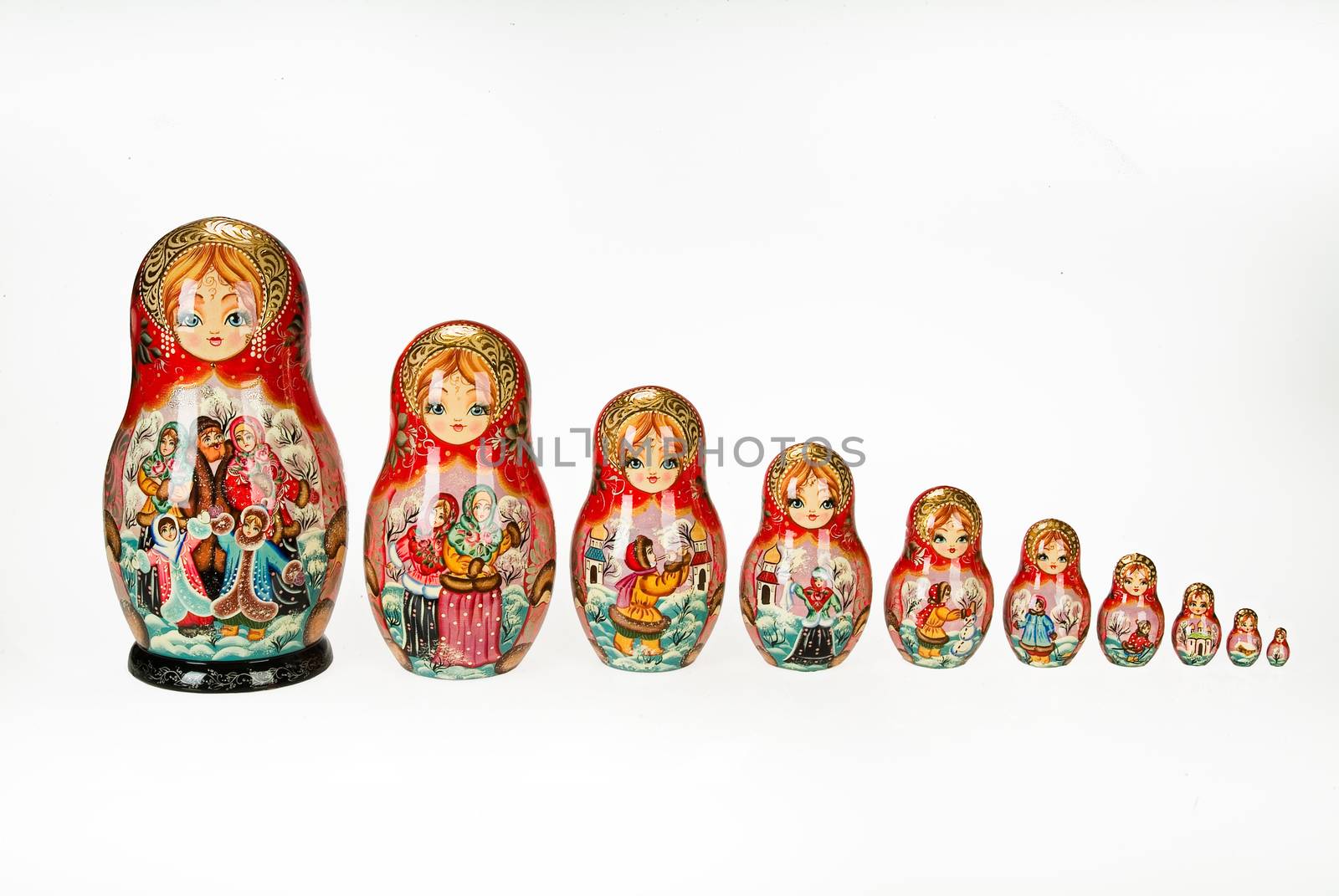 Traditional Russian folk dolls called "Matryoshka"