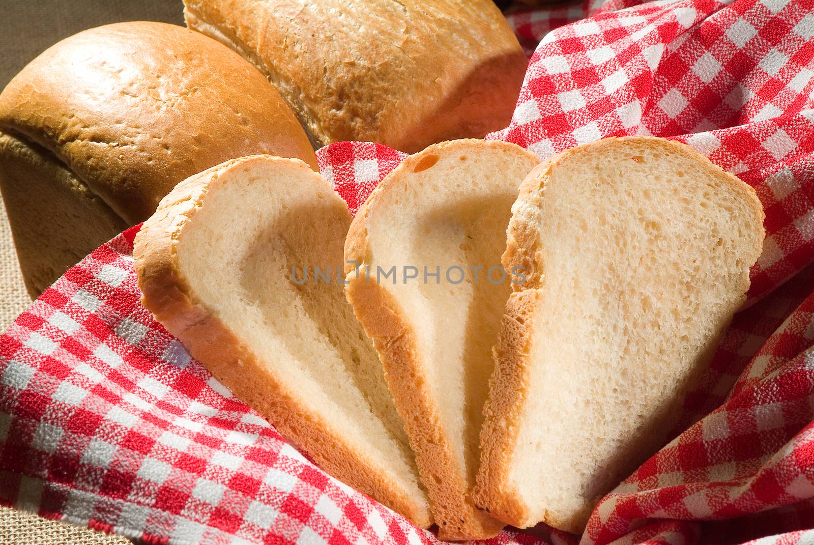 Different kinds of bread and pastry