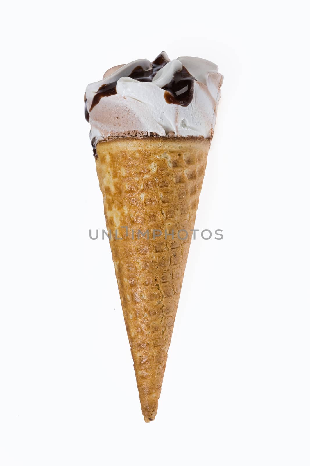 Isolated ice cream with chocolate