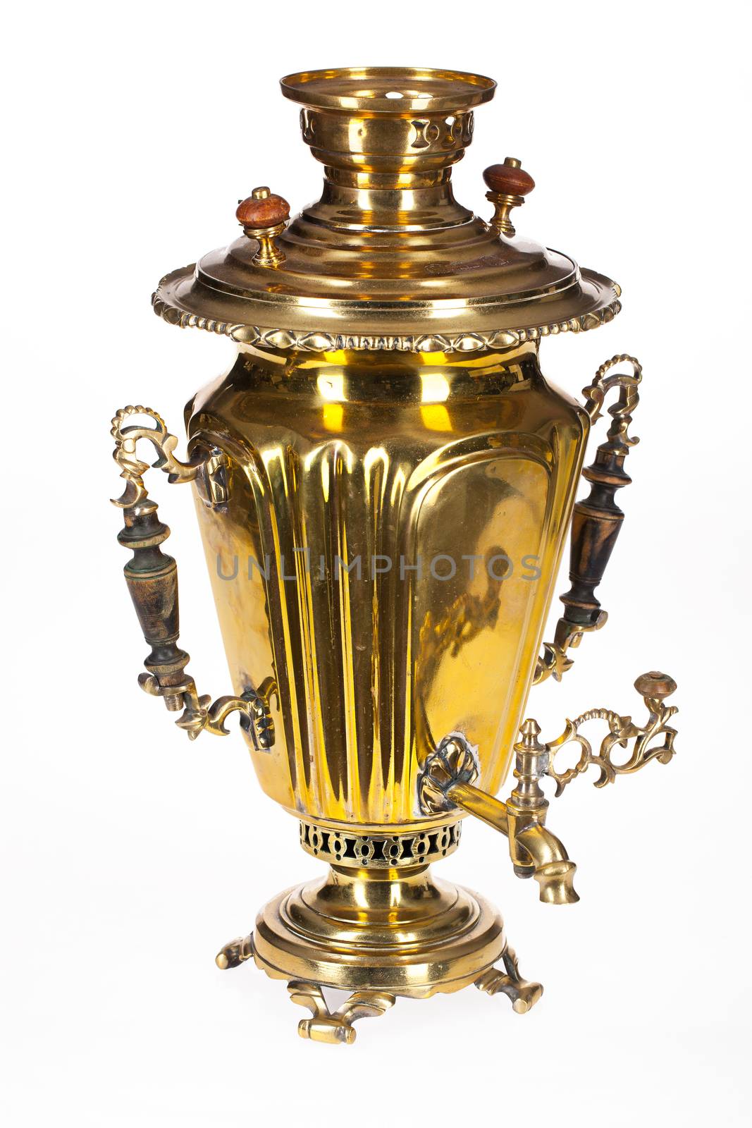 Russian traditional water boiler on isolated background