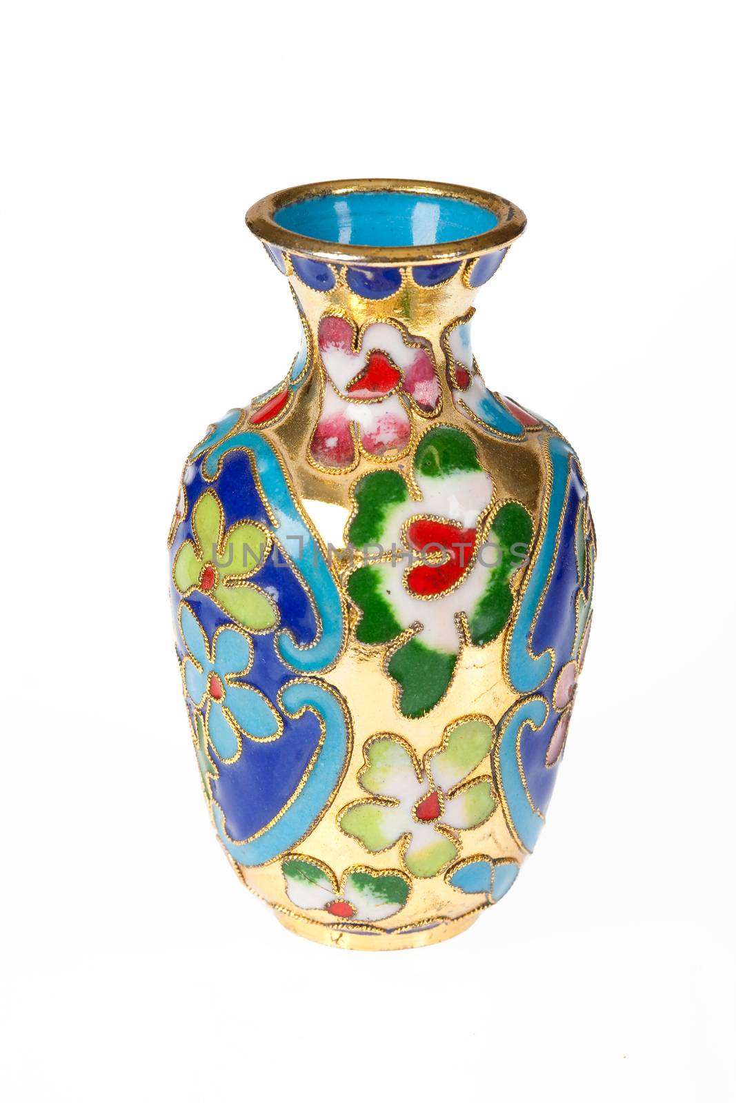 Isolated old vase with ornament