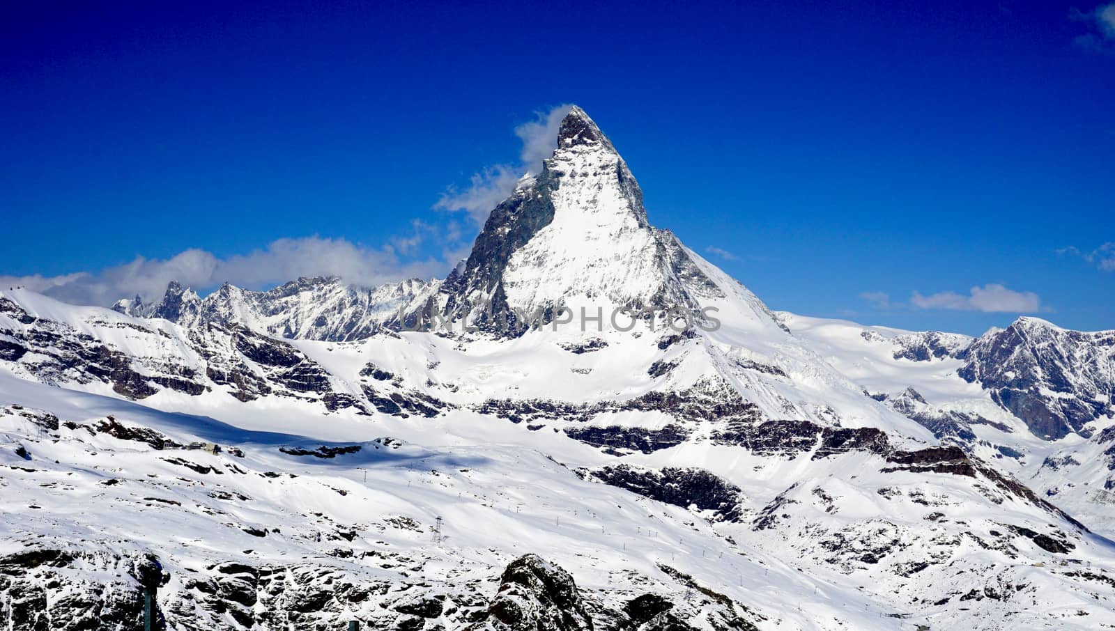 View of Matterhorn on a clear sunny day, Zermatt, Switzerland