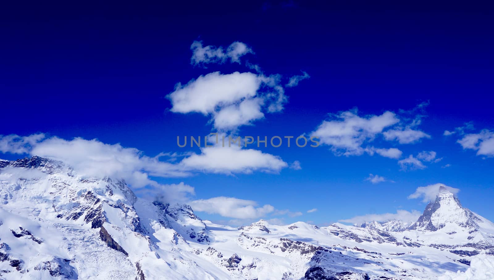 View of Matterhorn on a clear sunny day, Zermatt, Switzerland