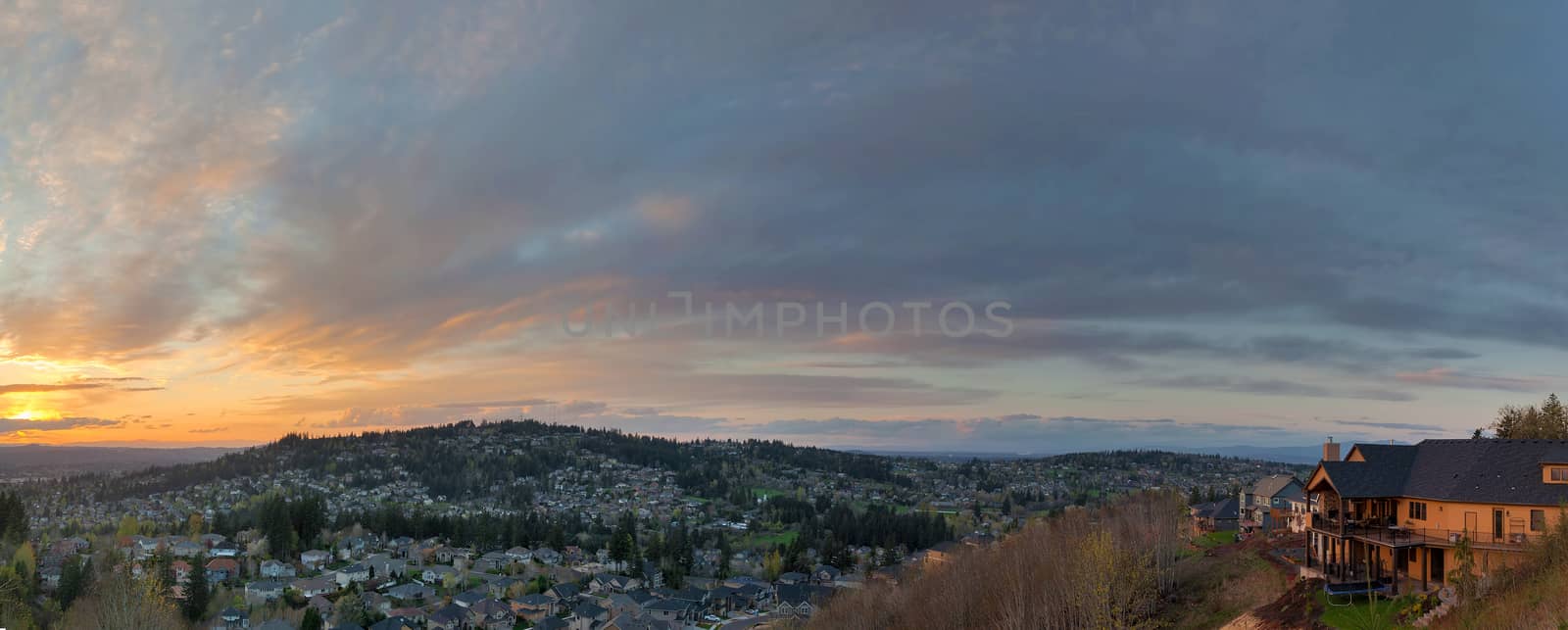 Sunset View Over Happy Valley Panorama by jpldesigns