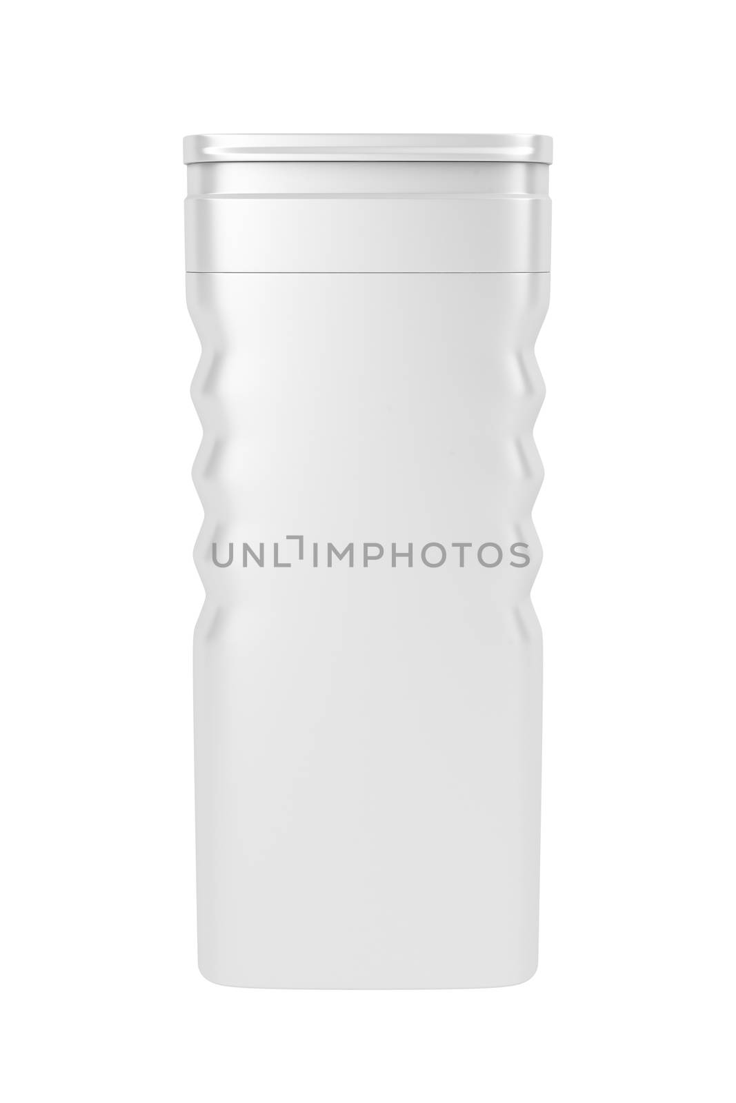 White plastic shampoo bottle isolated on white