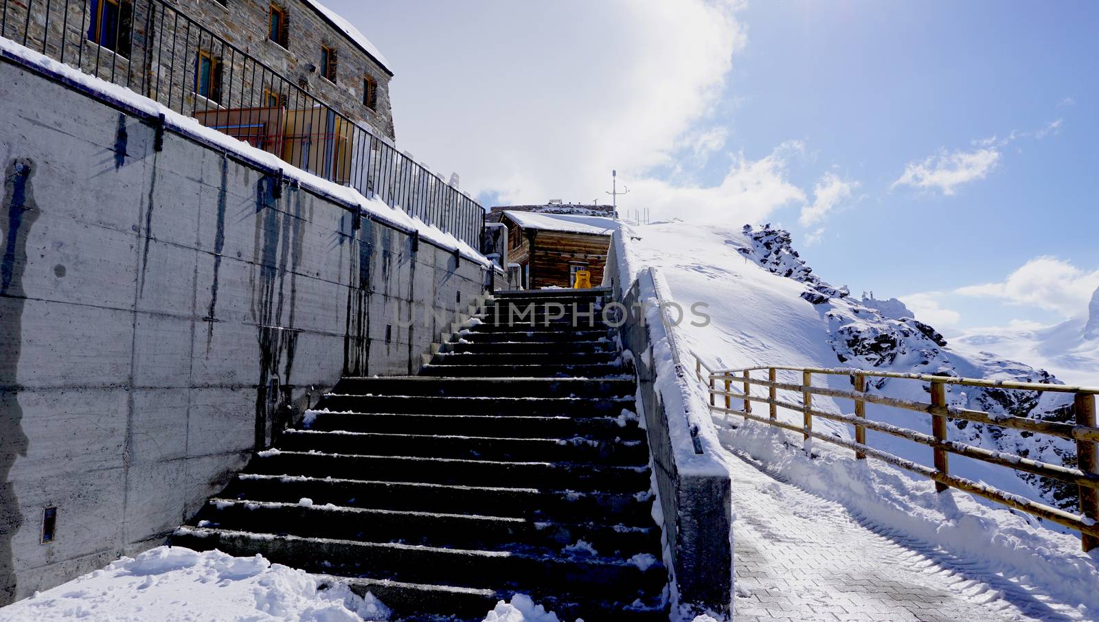 stair of Building at Gornergrat station, Matterhorn, Zermatt, Switzerland