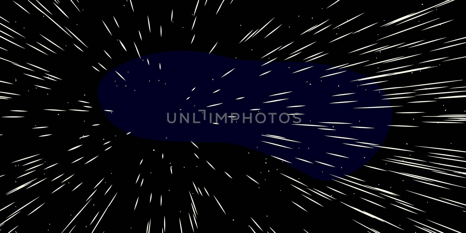 Background cartoon illustration of fast moving stars in space