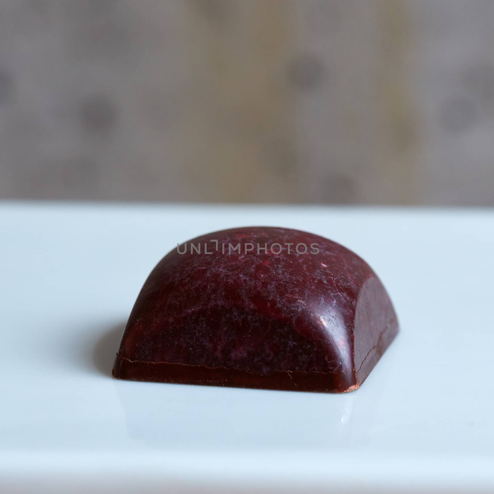 The handmade chocolate sweet. Shallow dof. Closeup