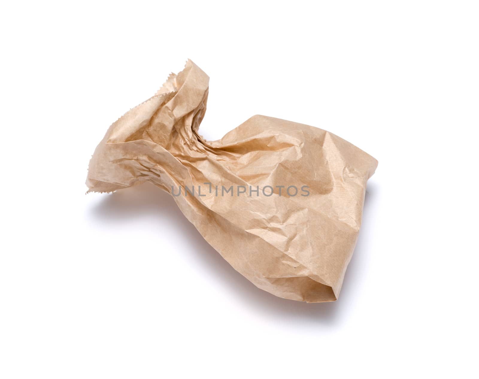 Brown paper bag isolated on white