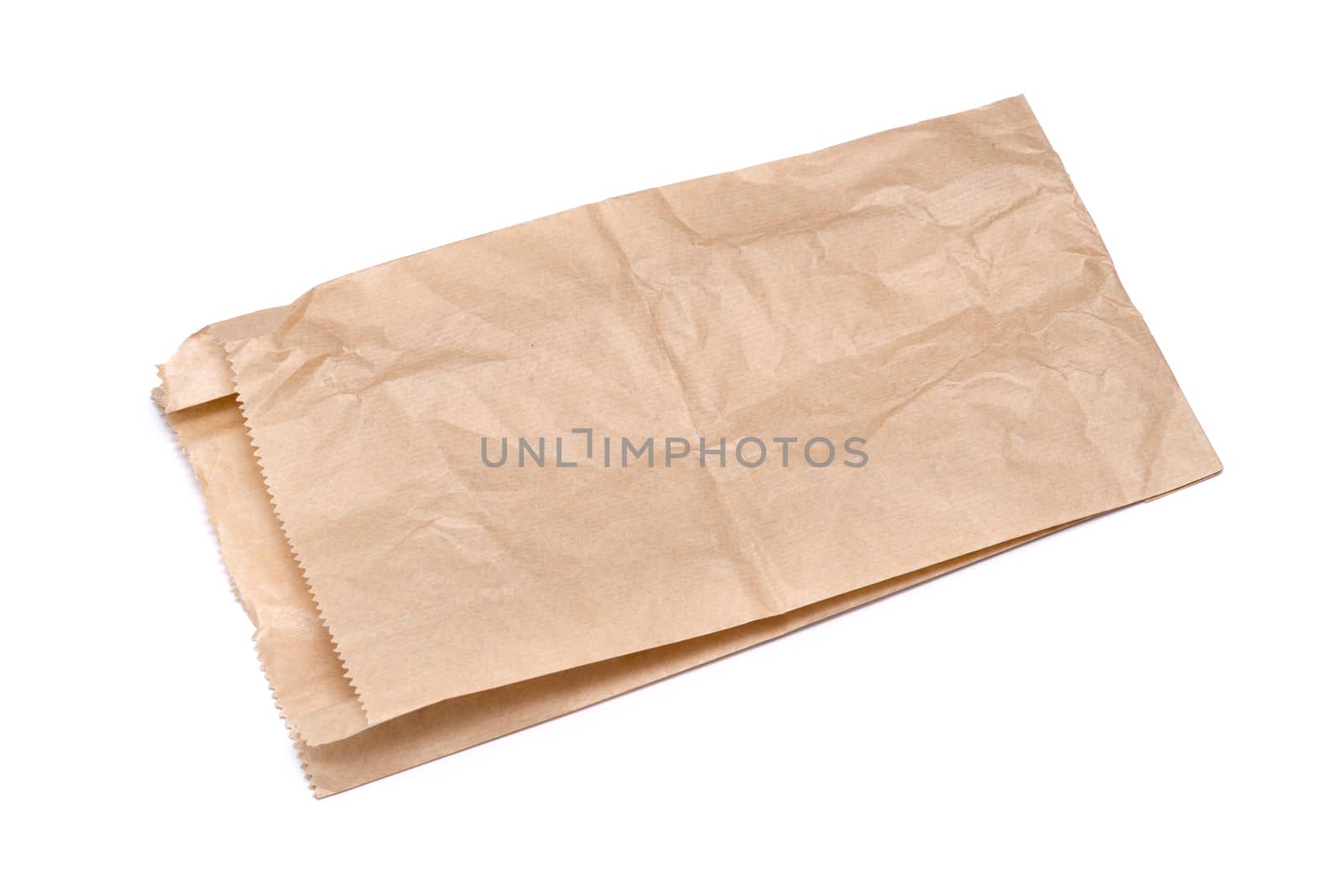 Brown paper bag isolated on white by DNKSTUDIO