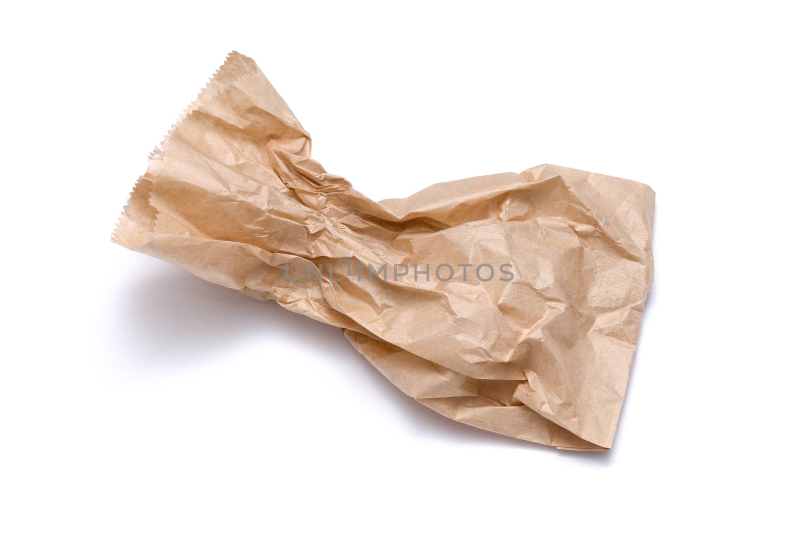 Brown paper bag isolated on white