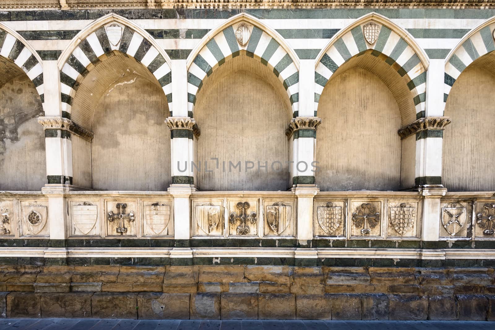 In the picture the walls of Santa Maria Novelle in Florence.