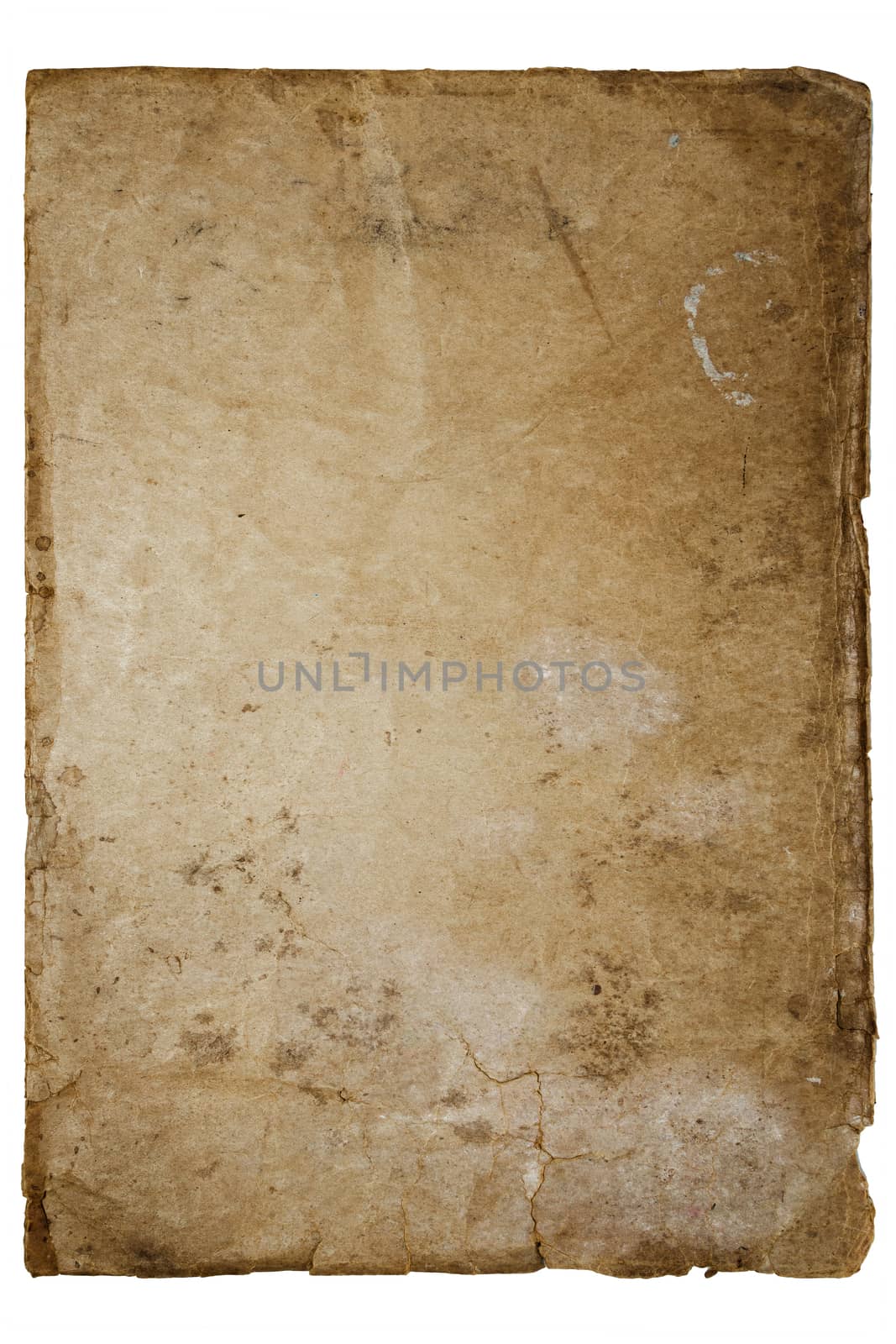 Old paper isolated on white background