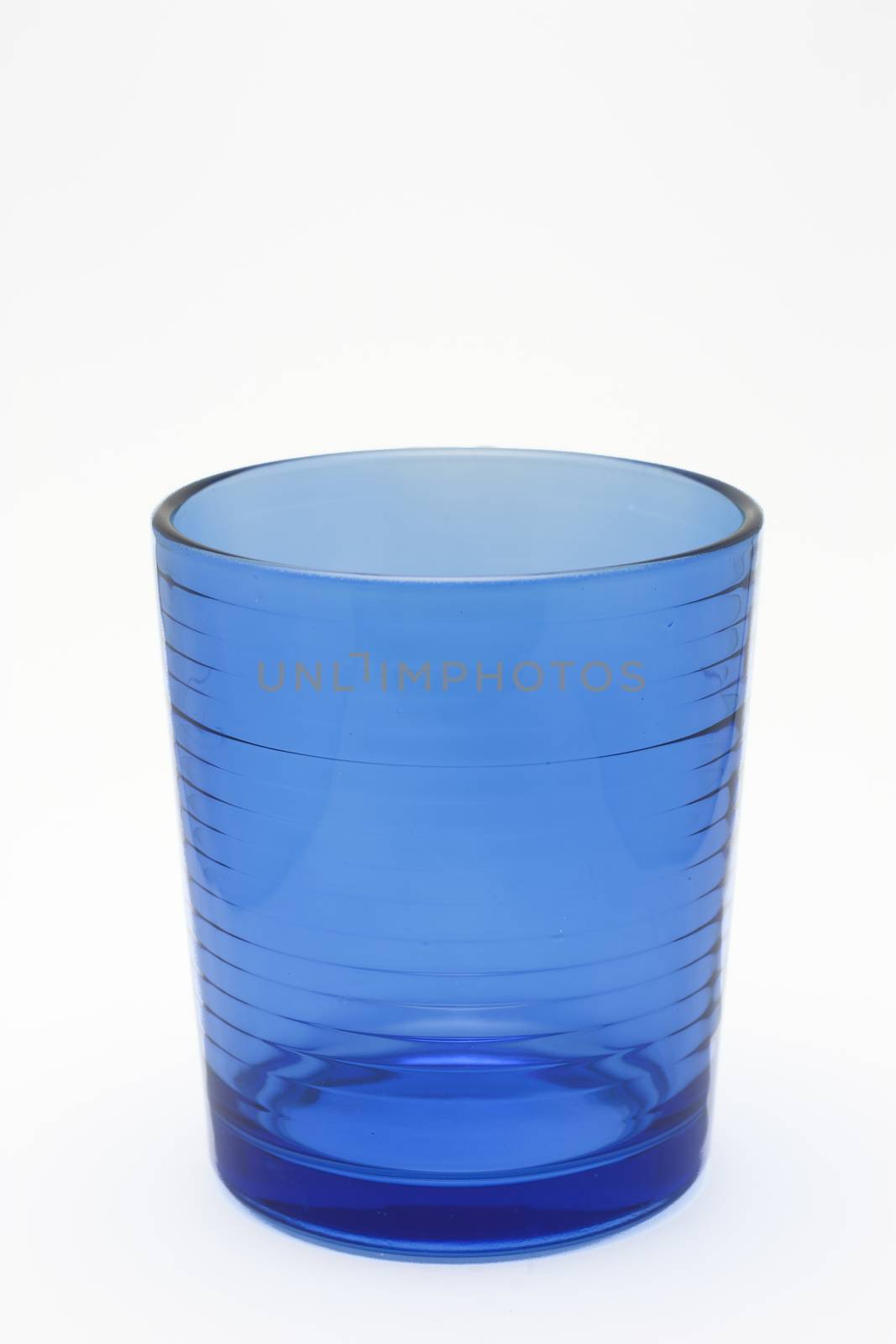 Blue glass isolated on white background