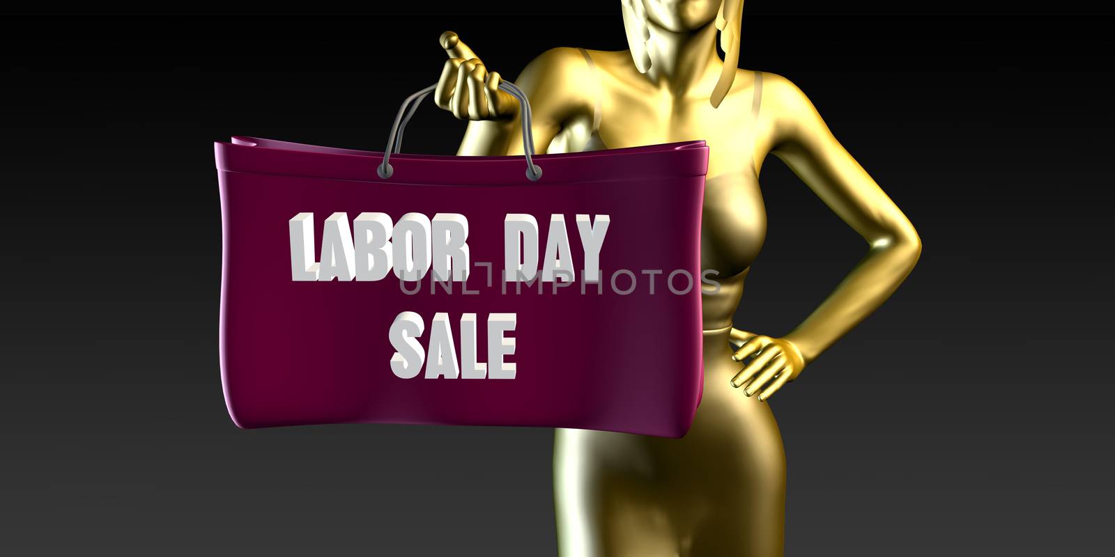 Labor Day Sale with a Lady Holding Shopping Bags