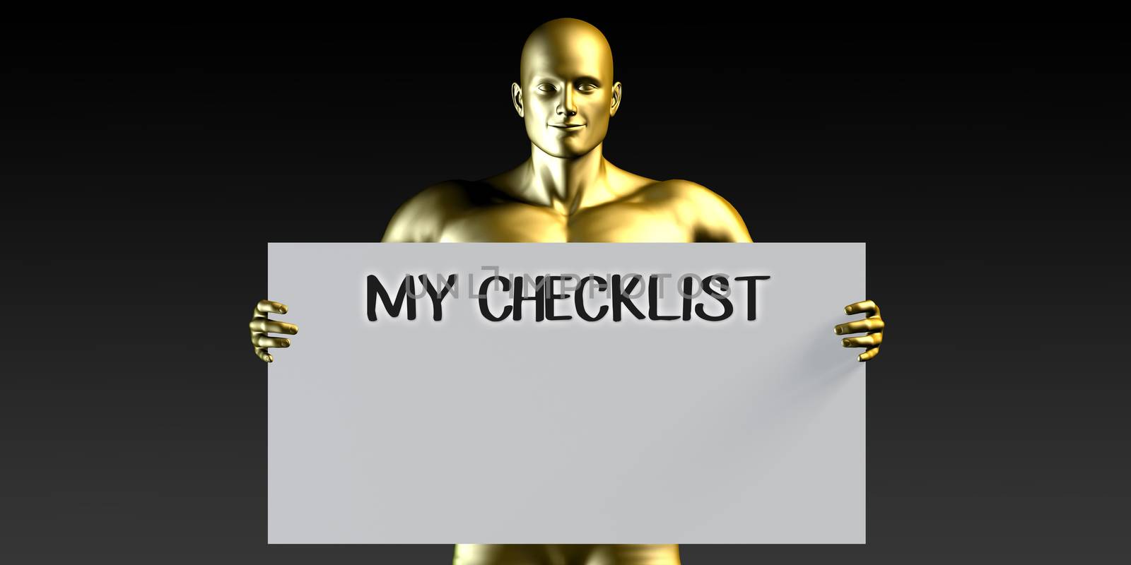 My Checklist with a Man Holding Placard Poster Template