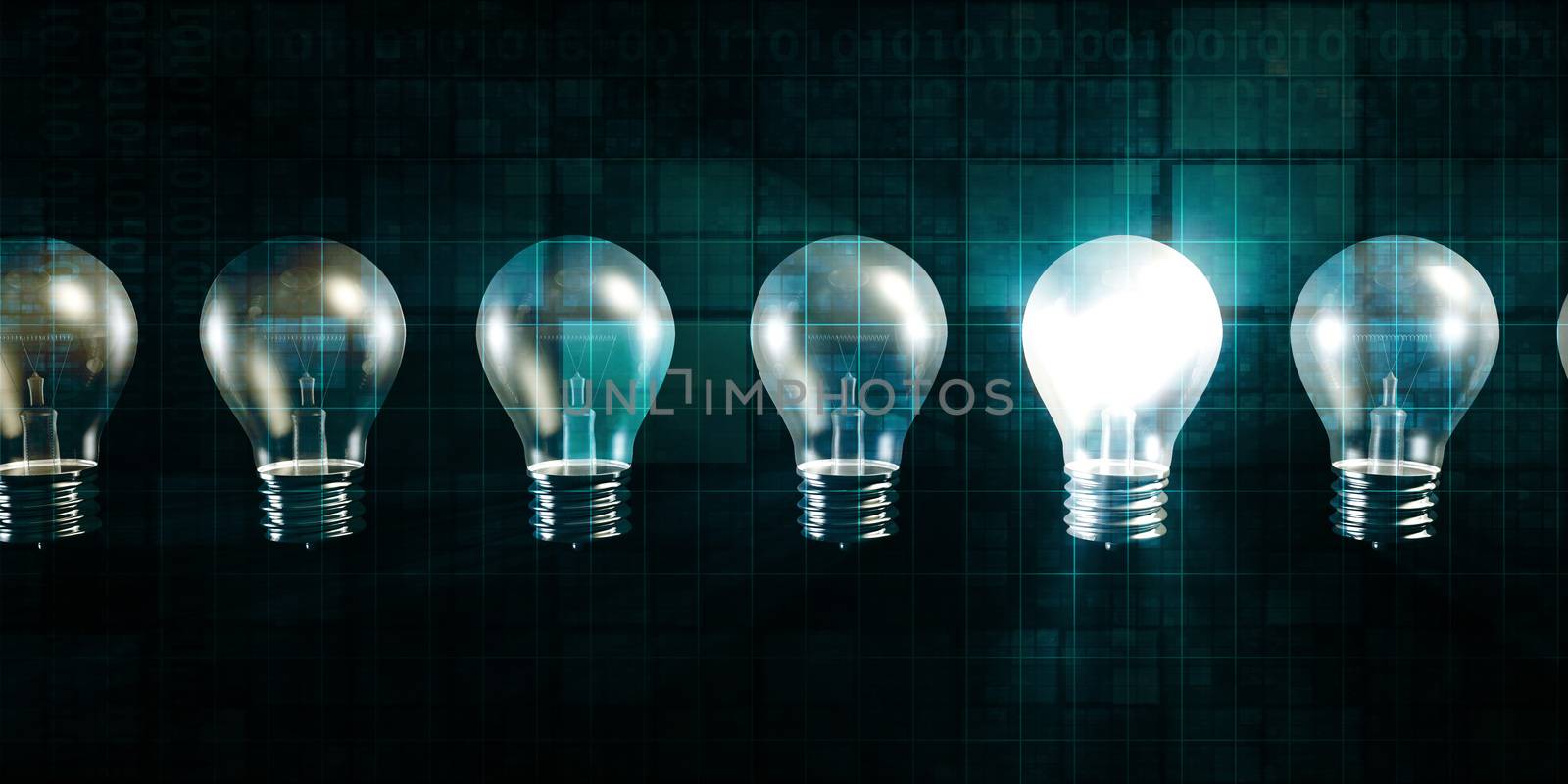 Glowing Light Bulb as a Business Idea Concept