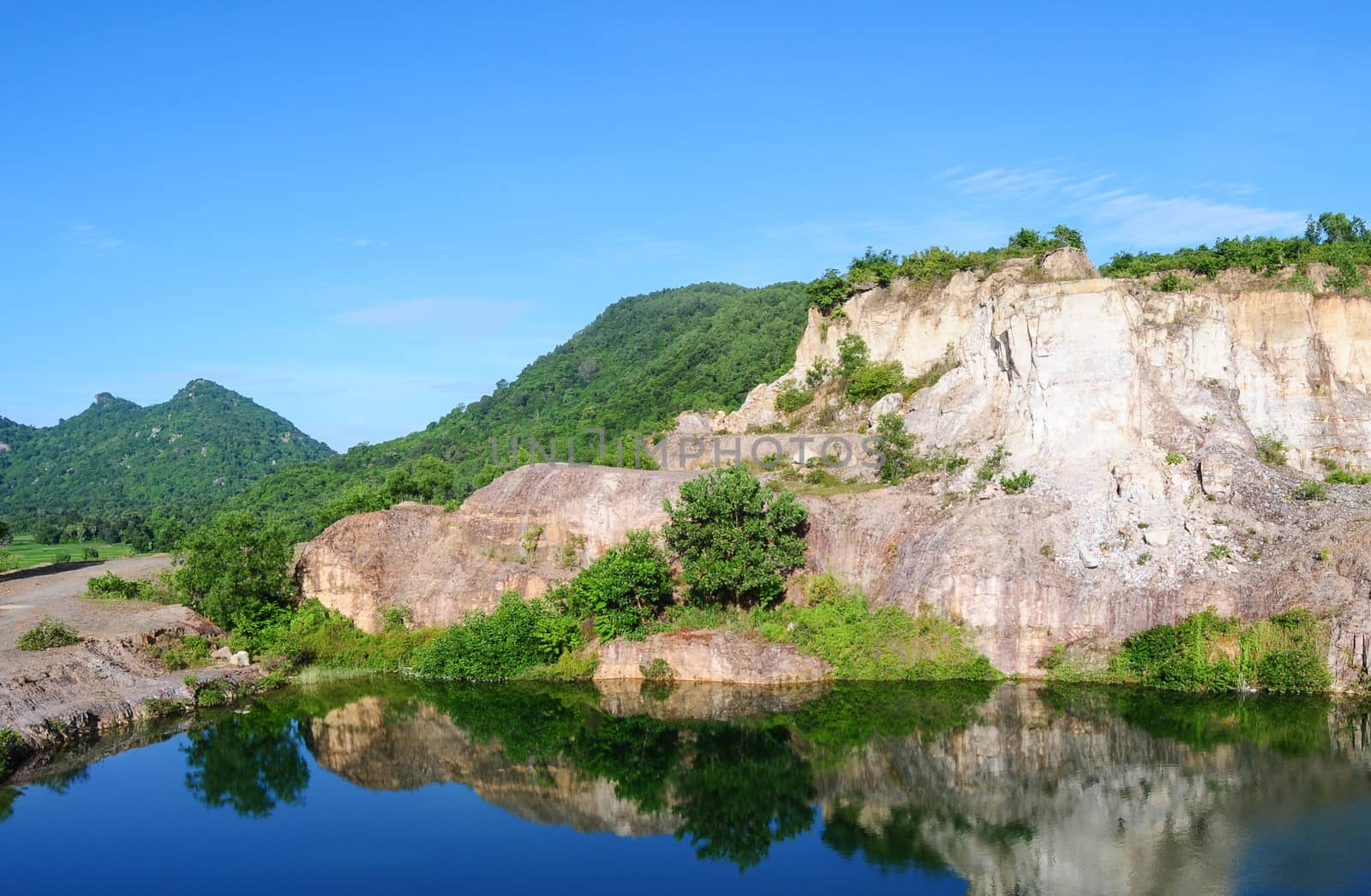 Mountain lake in Chau Doc town, An Giang, Vietnam. Chau doc near Cambodia is famous tourist spots of the Mekong river tours.