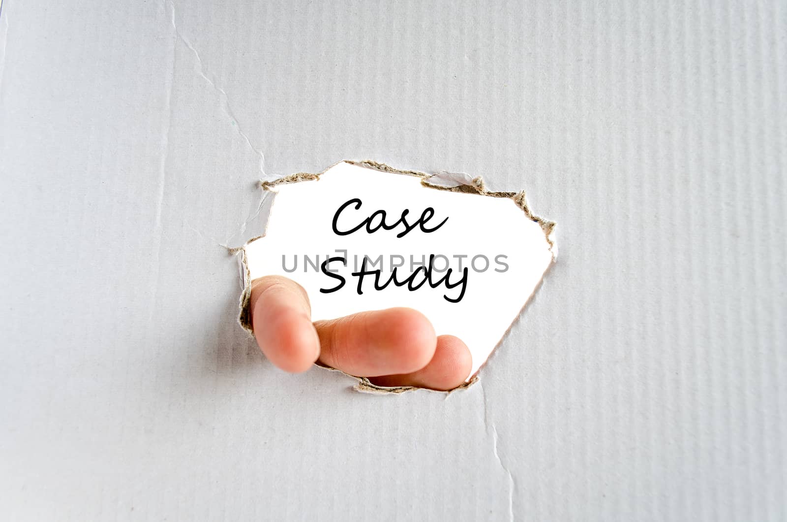 Case study text concept isolated over white background