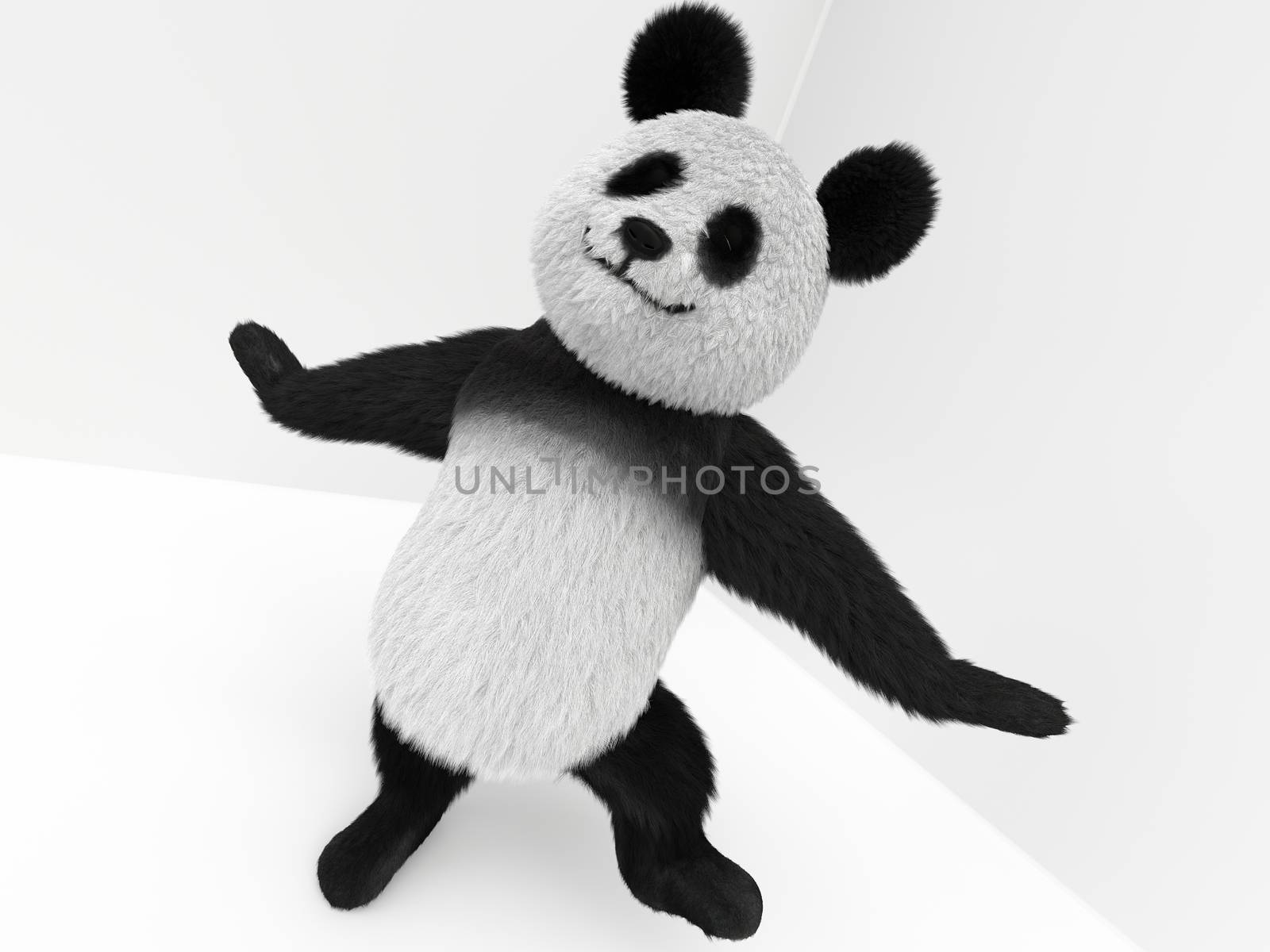 panda 3d character with hairs by xtate