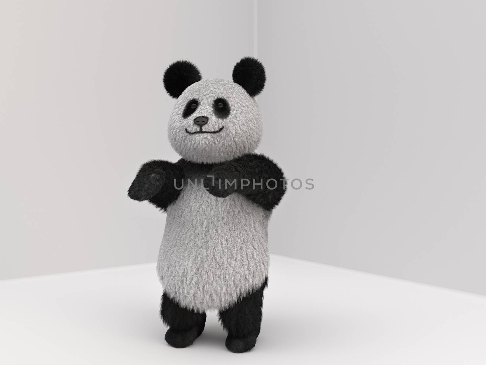 panda fluffy mascot 3d by xtate