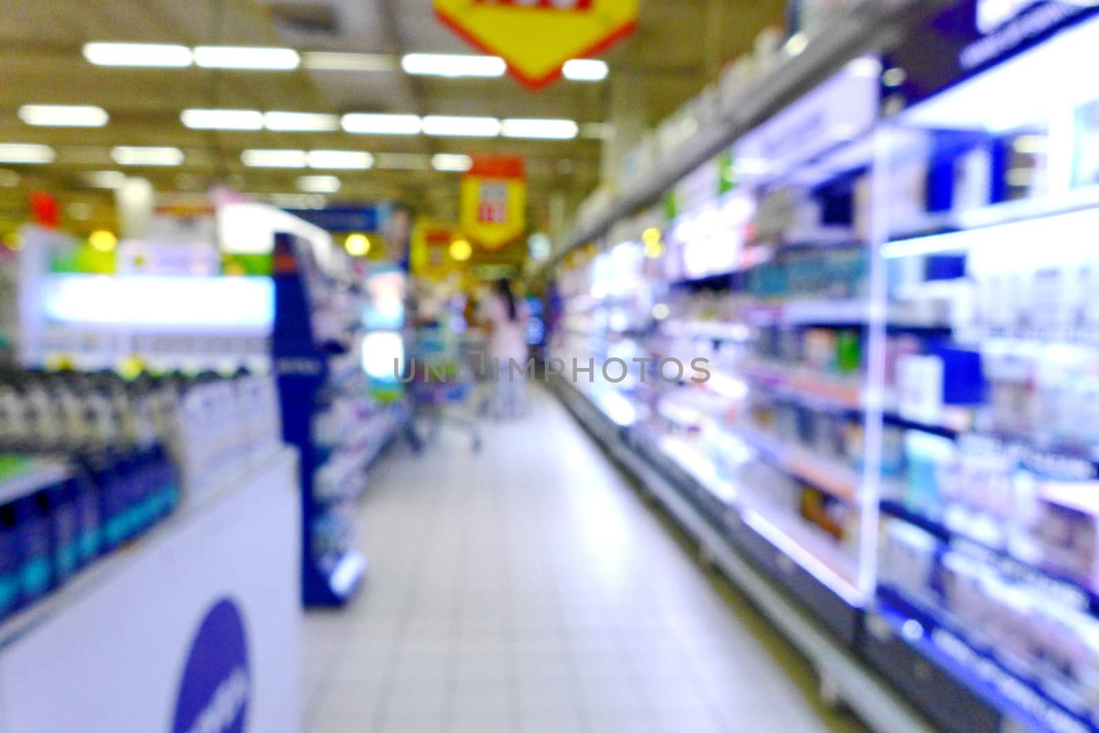 Grocery Supermarket Blurred Defocused Background