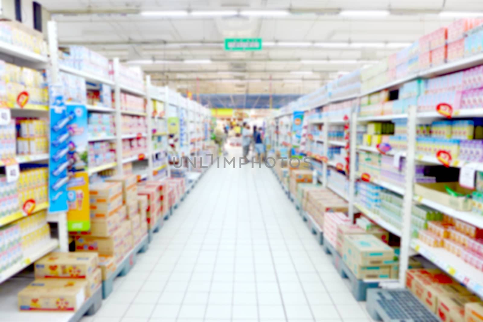 Grocery Supermarket Blurred Defocused Background