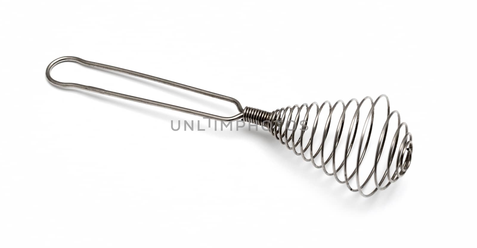 Houseware: steel whisk, isolated on white background