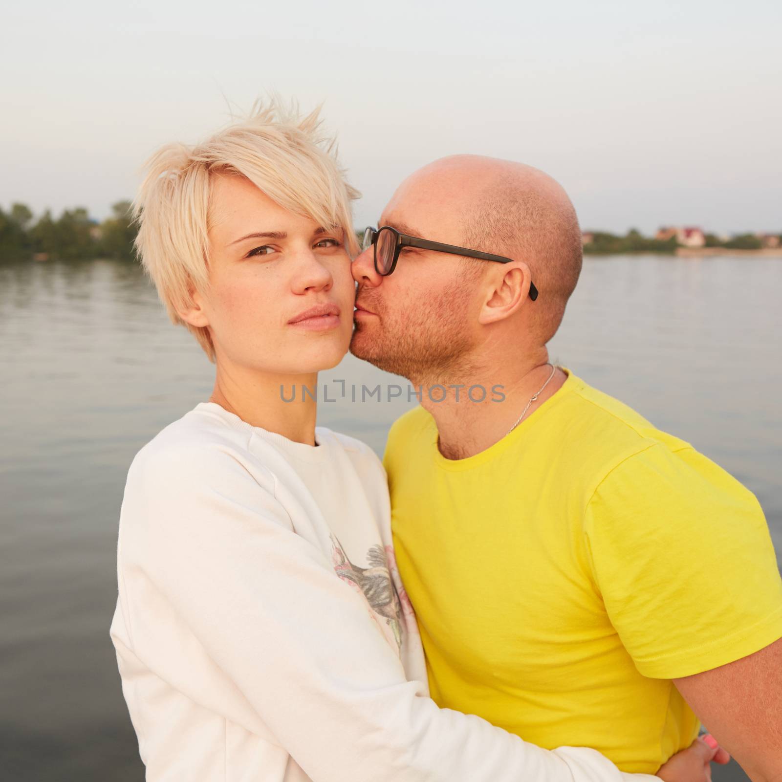 Husband and wife on a yacht by sarymsakov