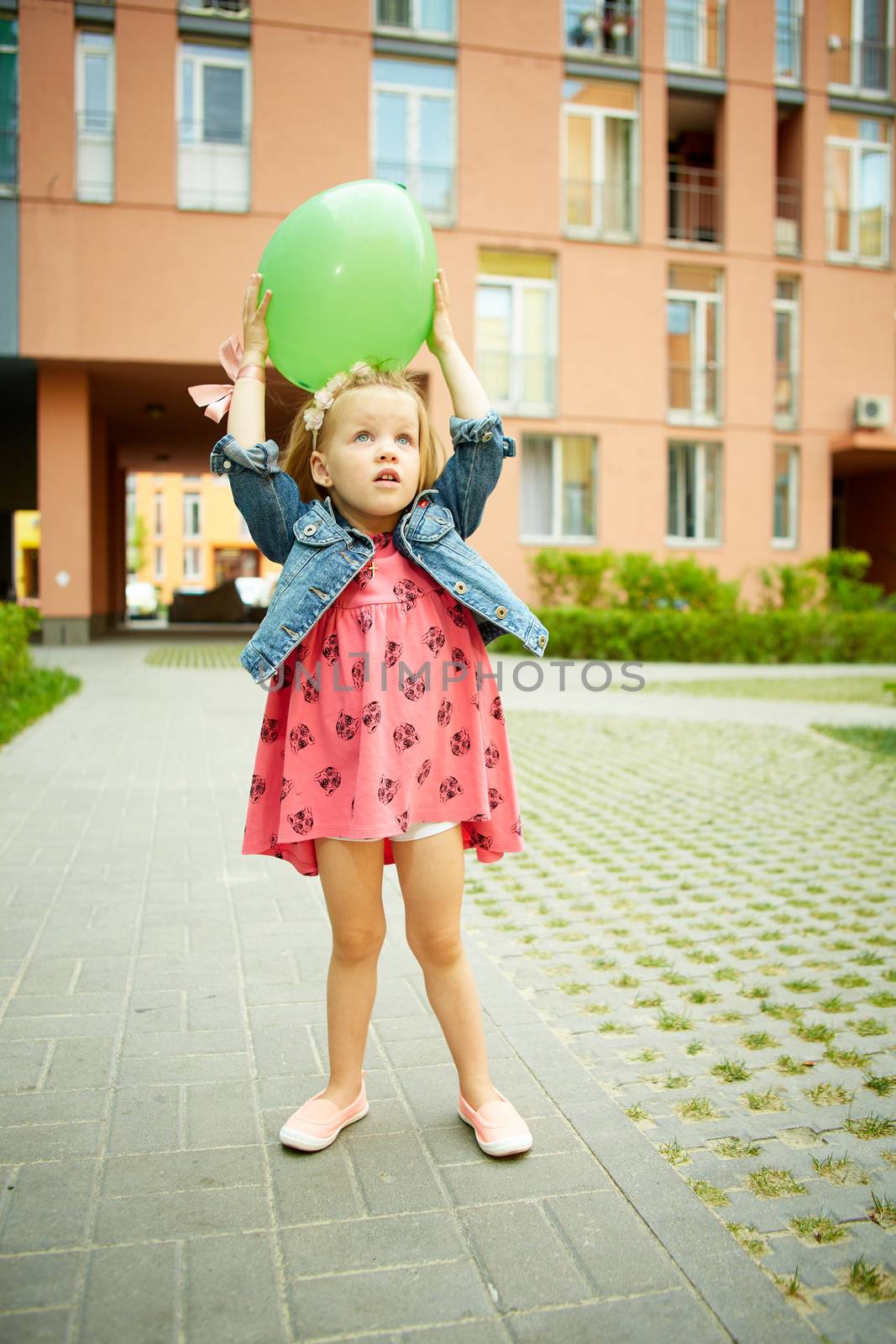 Portrait of funny little child by sarymsakov