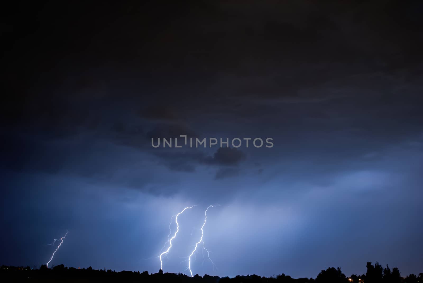 Lightning, Weather and Storms in night skies