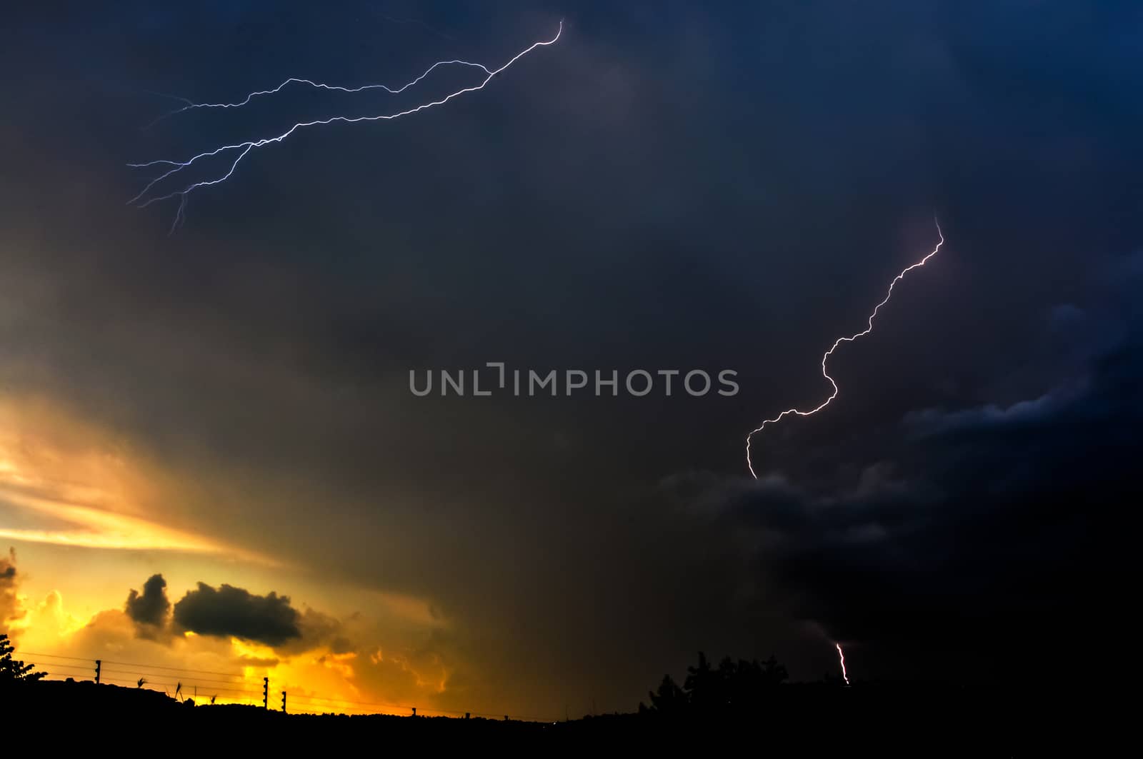 Lightning, Weather and Storms in night skies