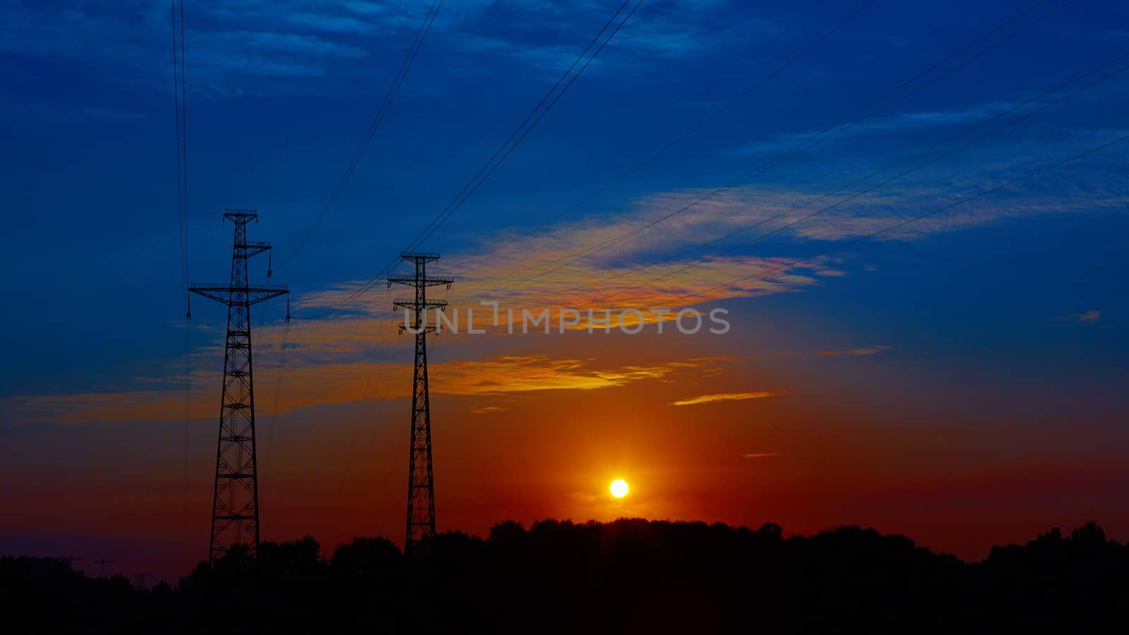 Sunrise over the river. Dnepr river. Kiev