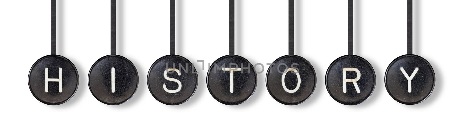 Typewriter buttons, isolated on white background - History