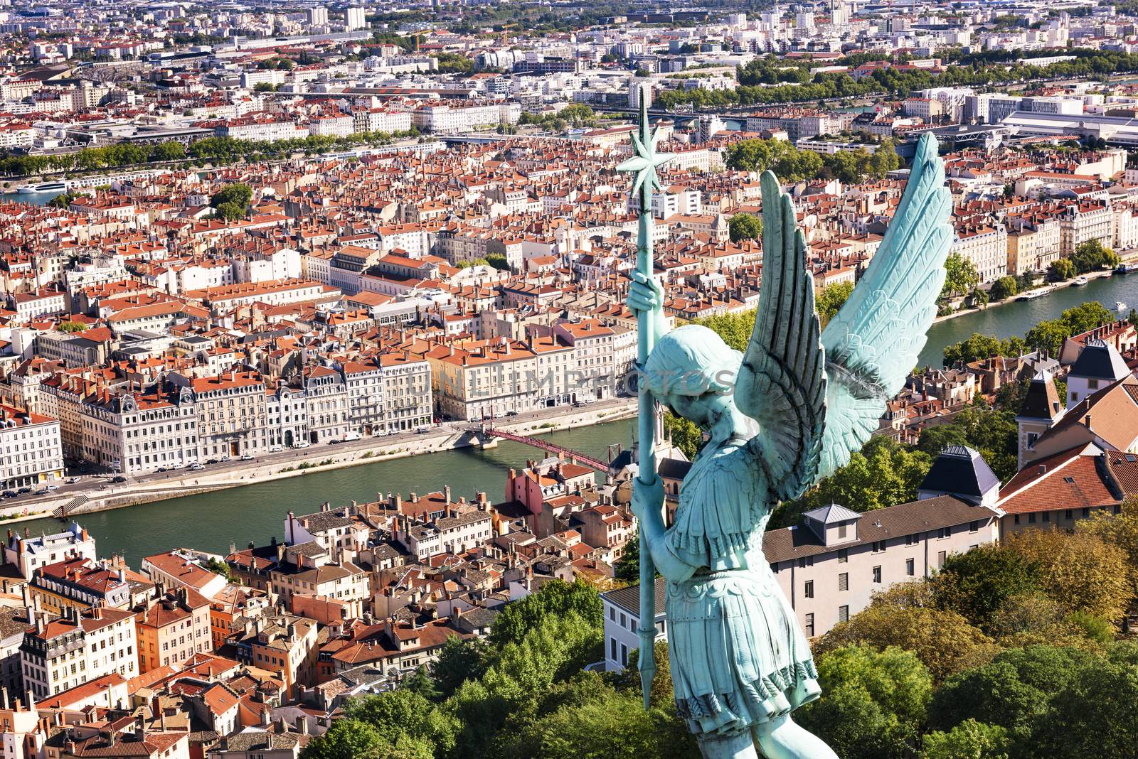 View of Lyon city from Fourviere, France