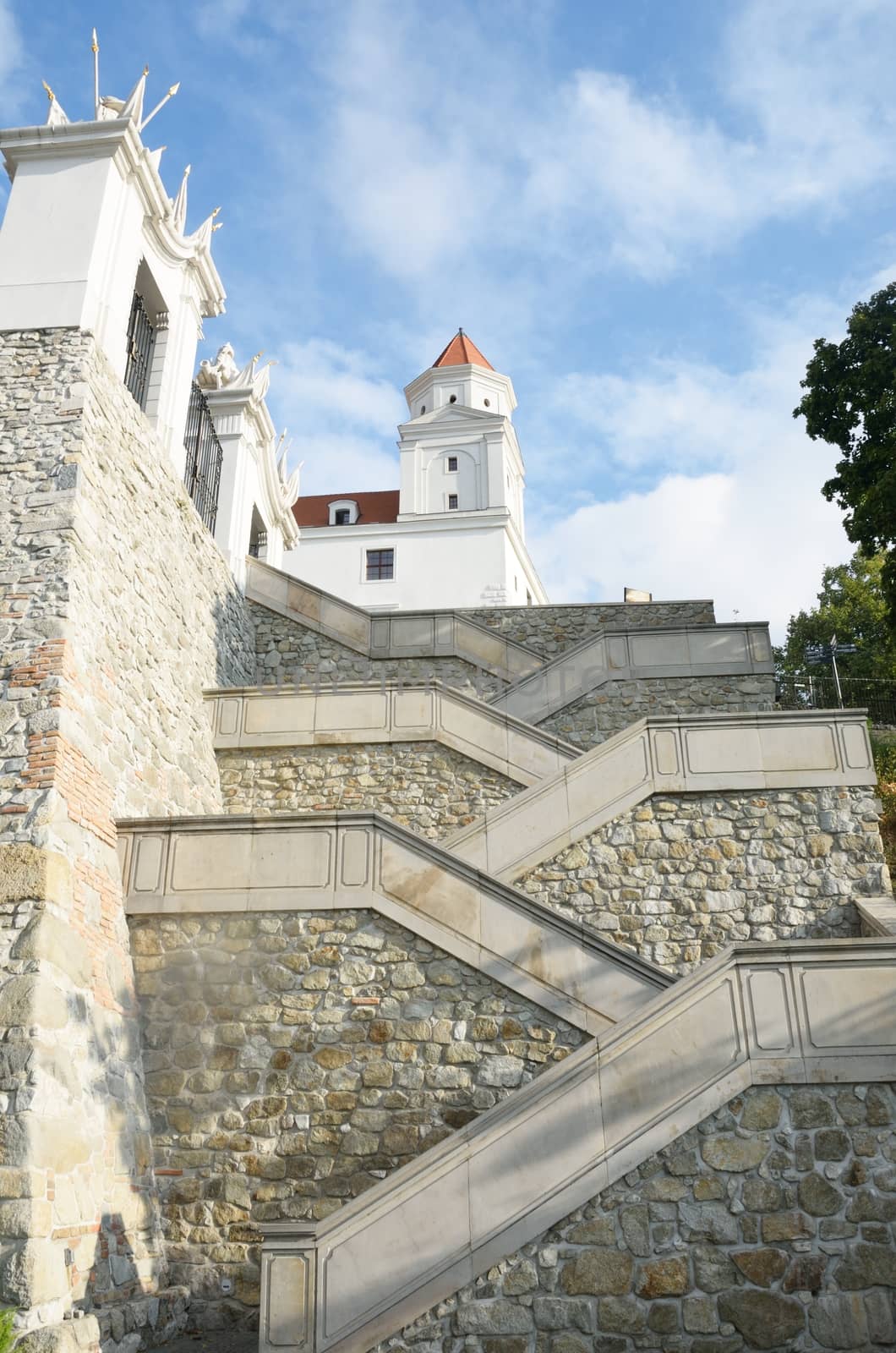 Looking up at Bratislava Castle Slovakia