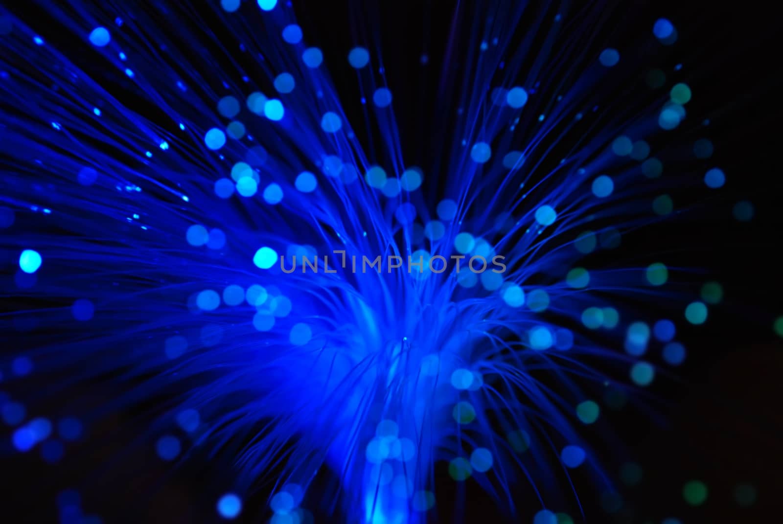 abstract blur background of green and blue optic fiber