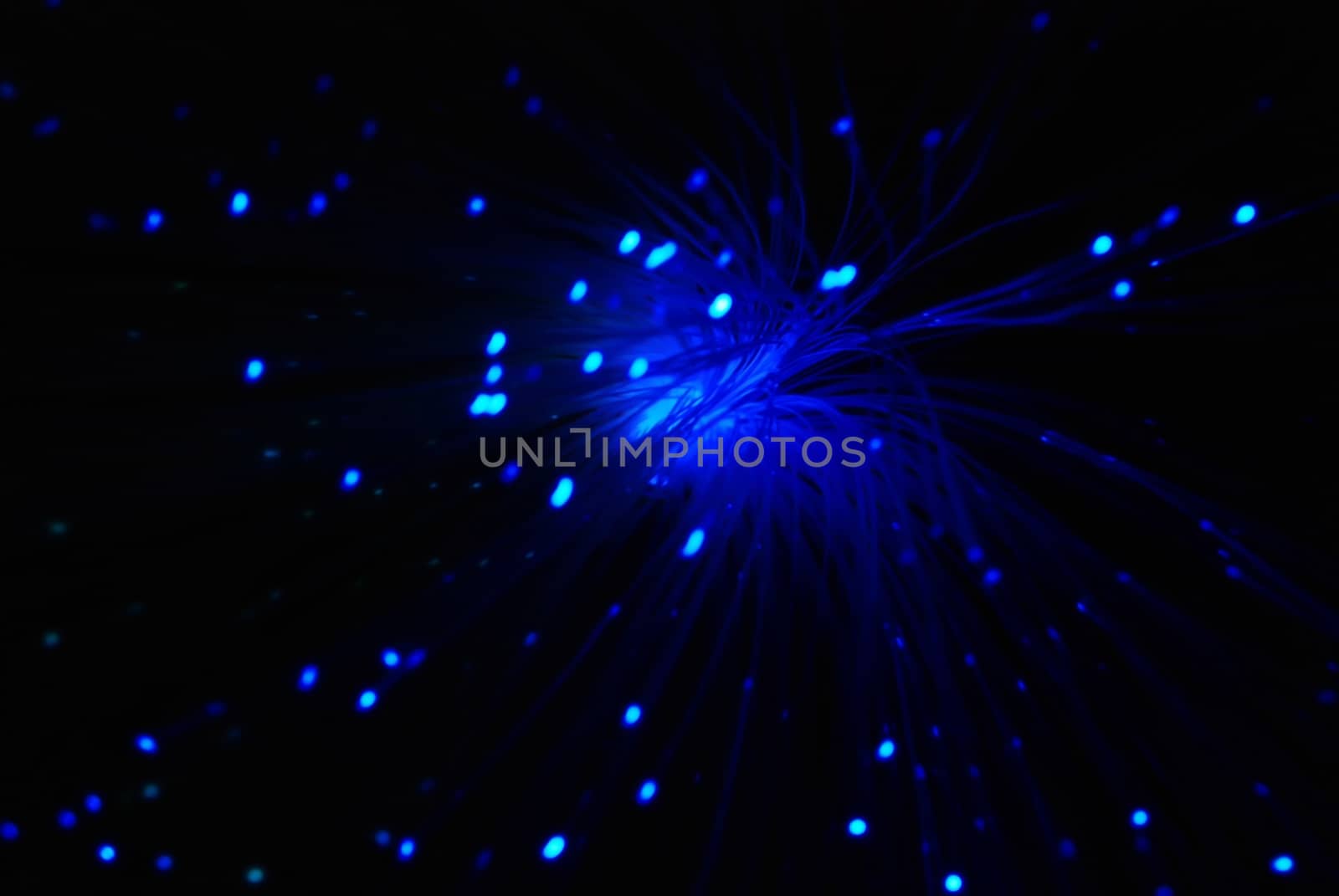 blue abstract blur background of optic fiber