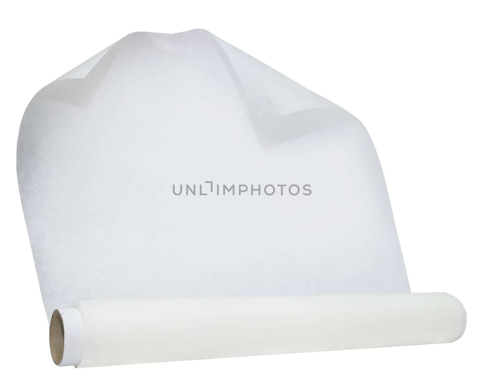 white  household backing parchment over white background