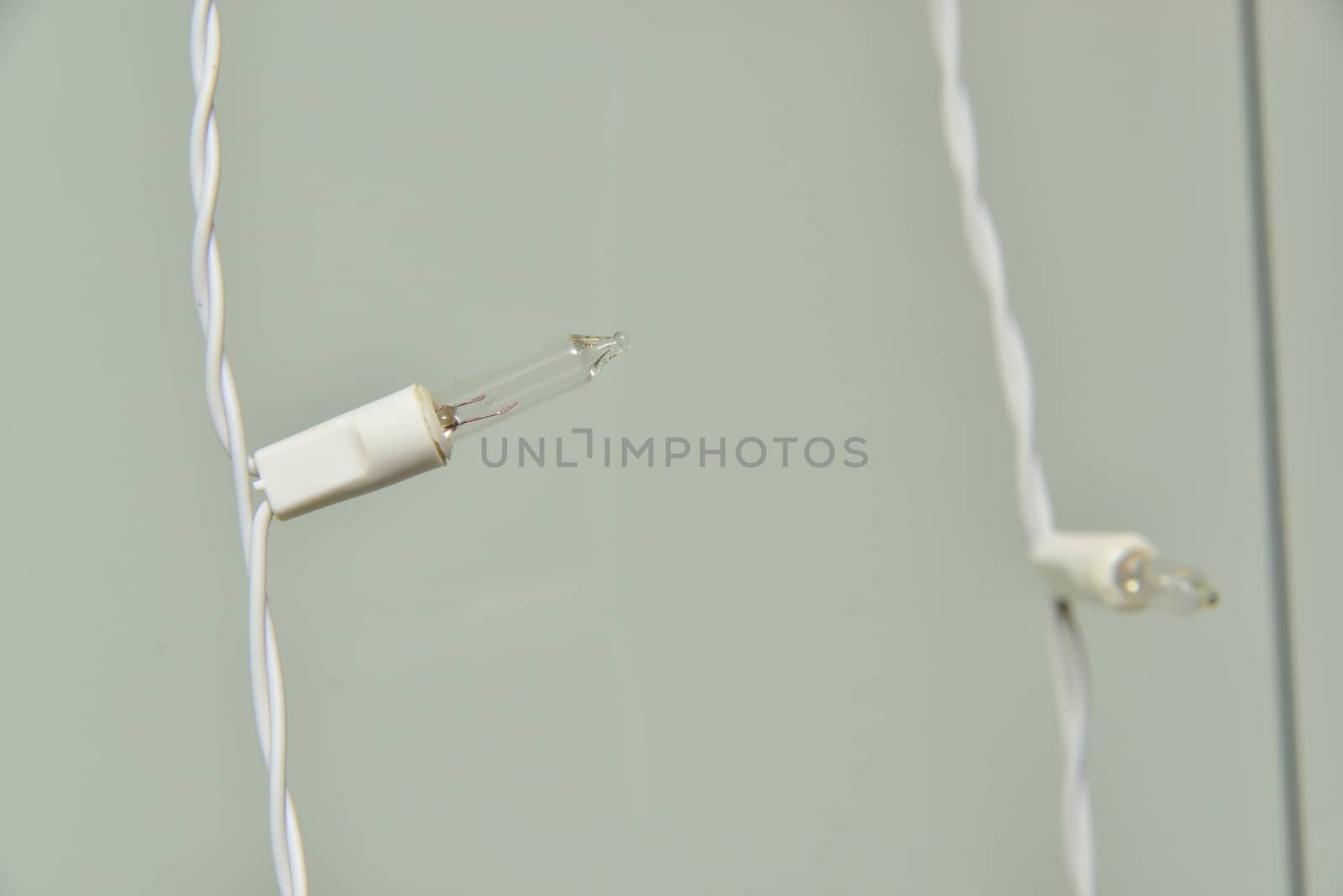 macro zoomed diode lamp on white wire 