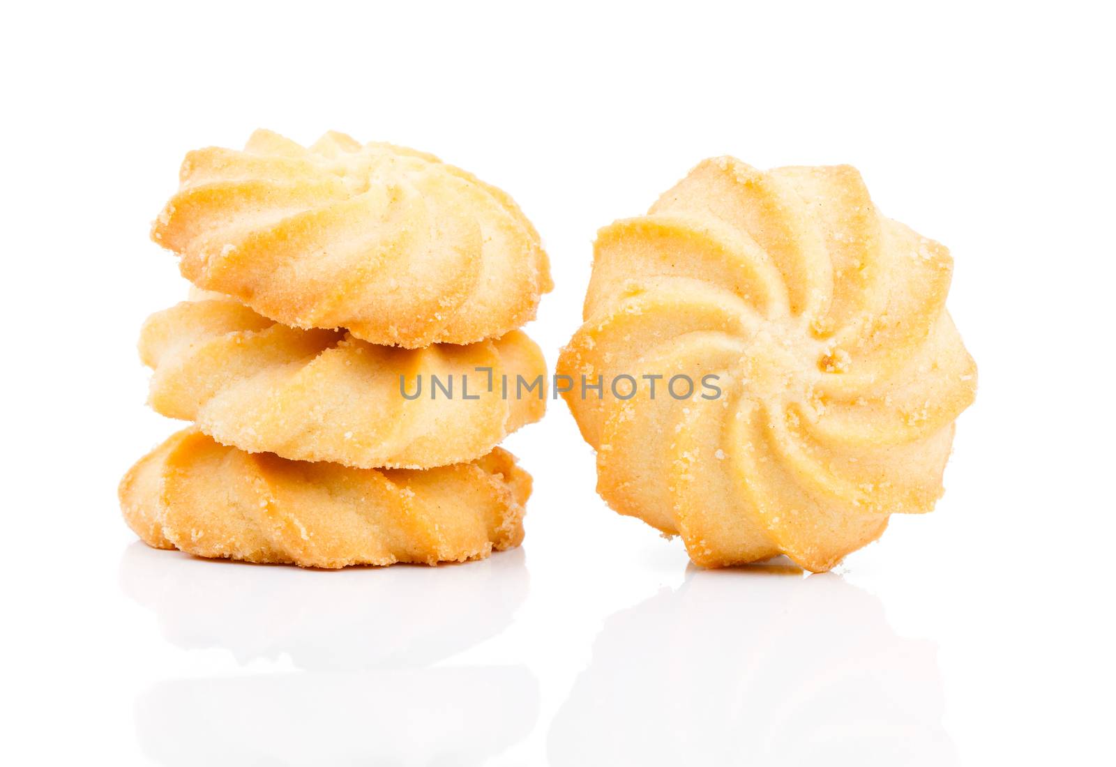 Butter cookies isolated on white background by motorolka