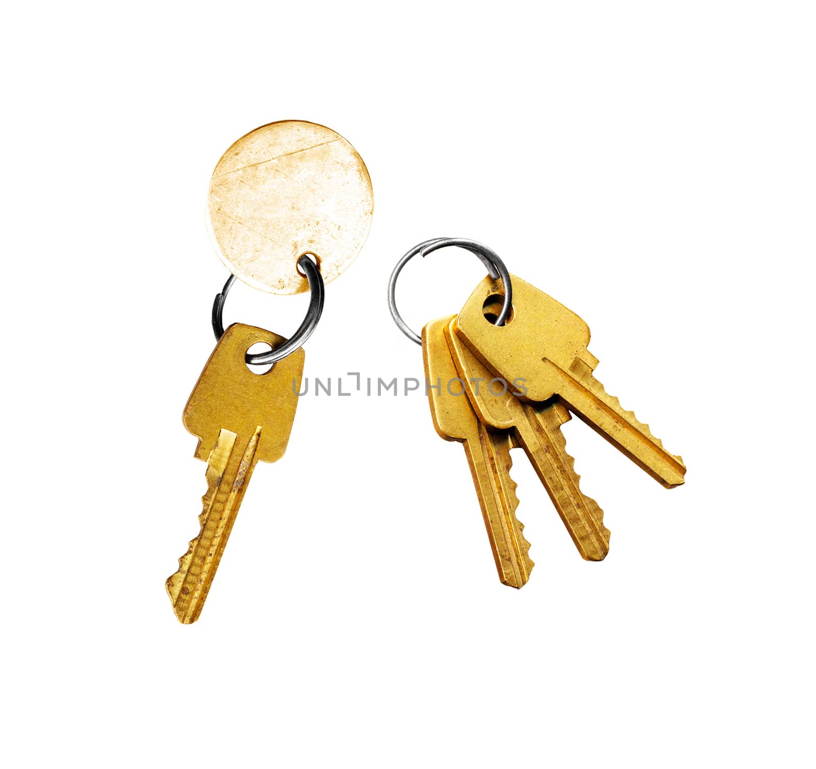 keys on a white background