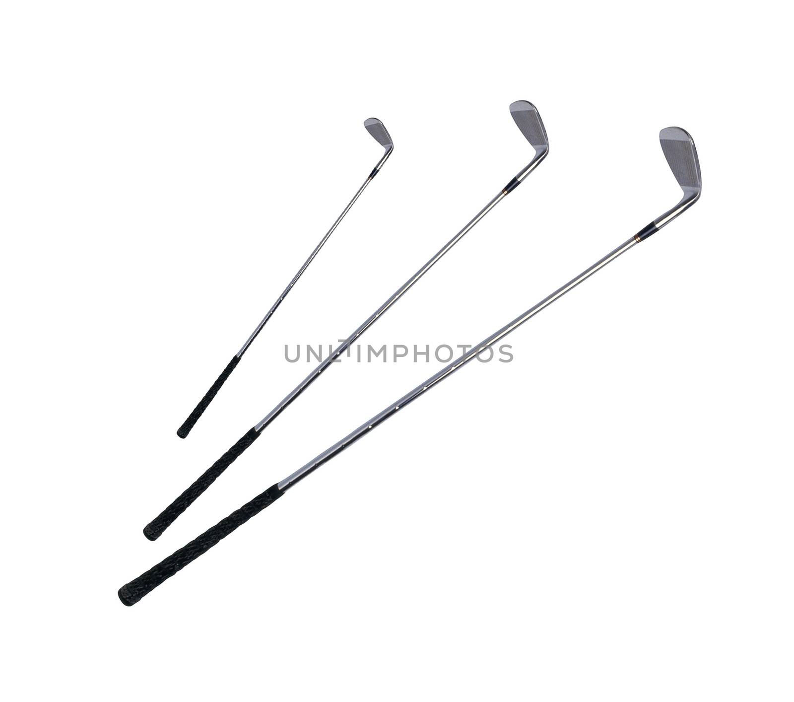 Golf clubs isolated over a white
