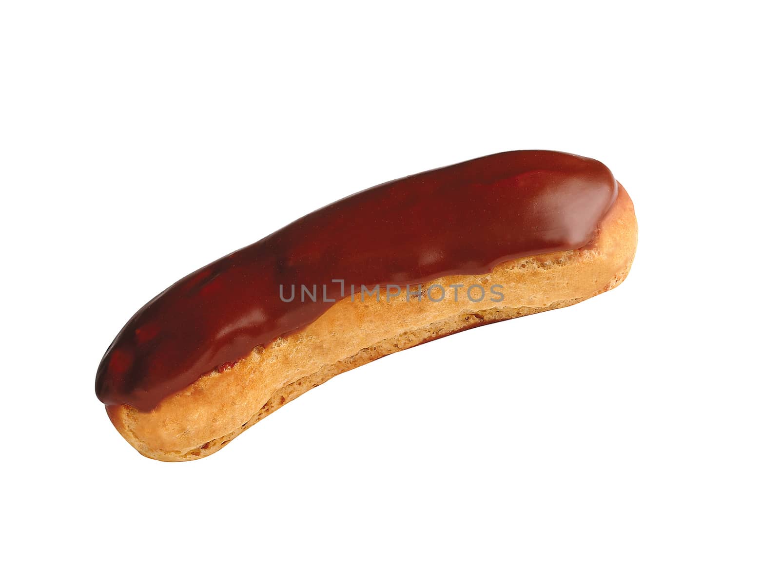 Chocolate Eclair on white background