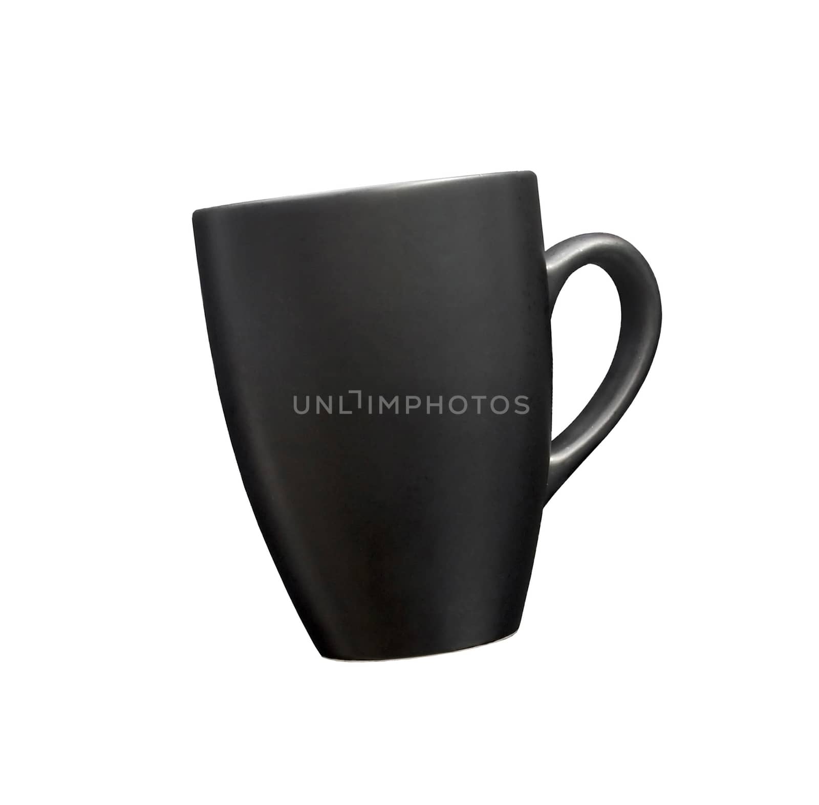 Black mug empty blank isolated