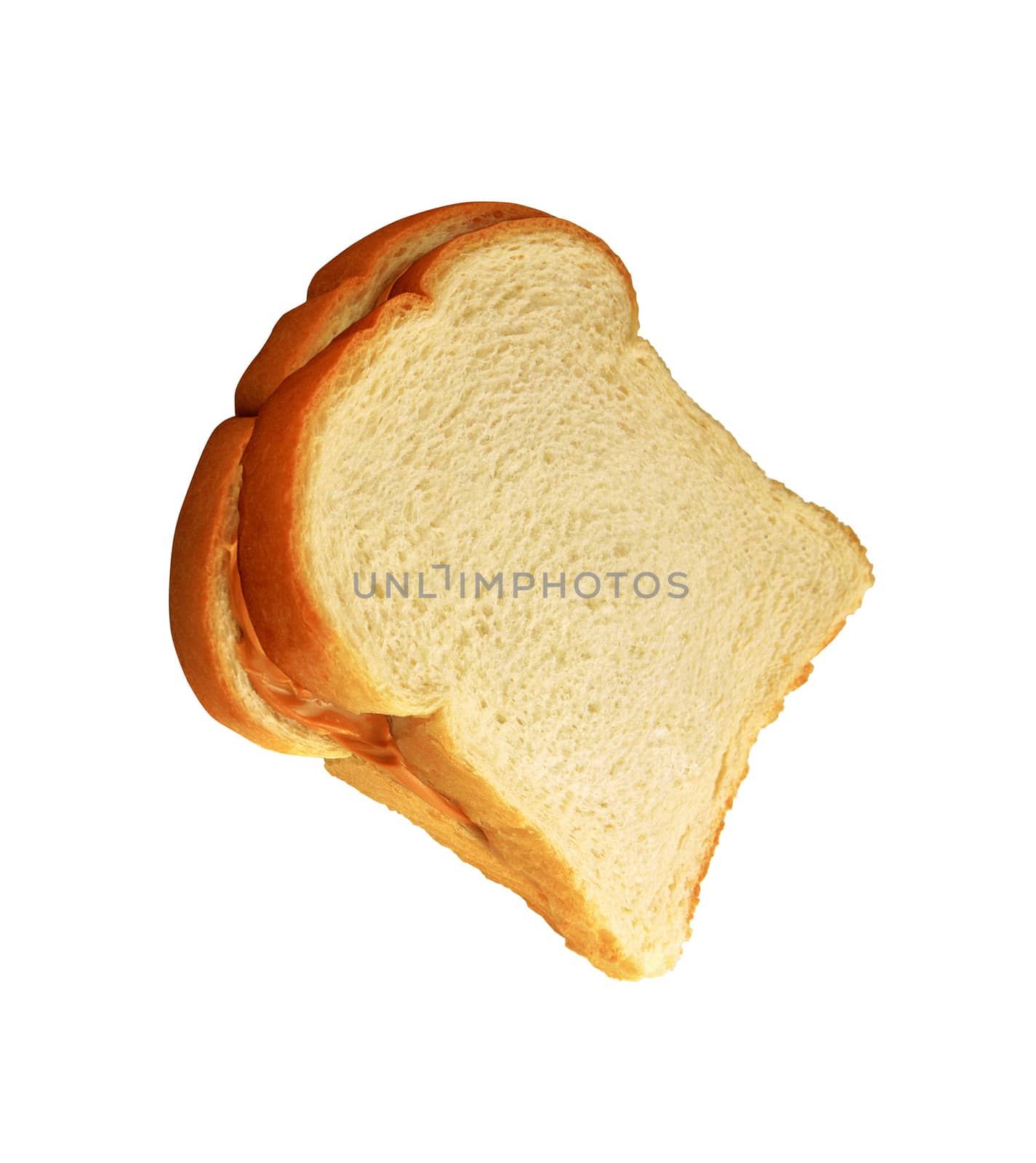 Close up of sandwich on white
